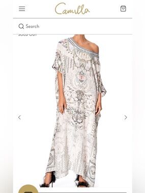 Camilla Crystal Castle round neck Kaftan Dress, One size, as new condition